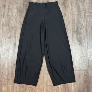 Raffaello Rossi Pants Womens 2 Black Sally 7/8 Wide Leg Cropped Stretch Pull On